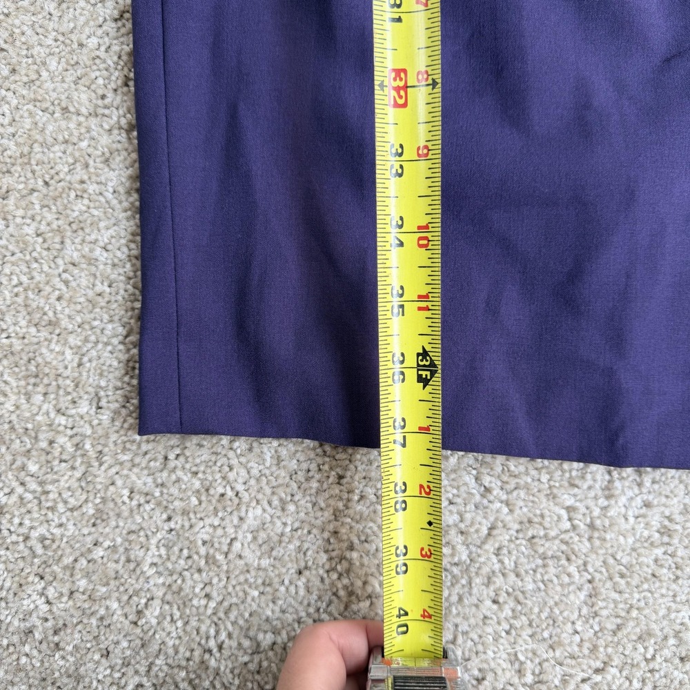 Calvin Klein Dress Womens 10 Purple Cap Sleeve Sheath Knee Length Belted Office - Picture 6 of 8